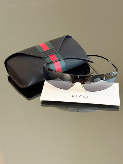 GUCCI - Occhiali da sole vintage GG45 – Rimless Shield Mask Y2K Made in Italy