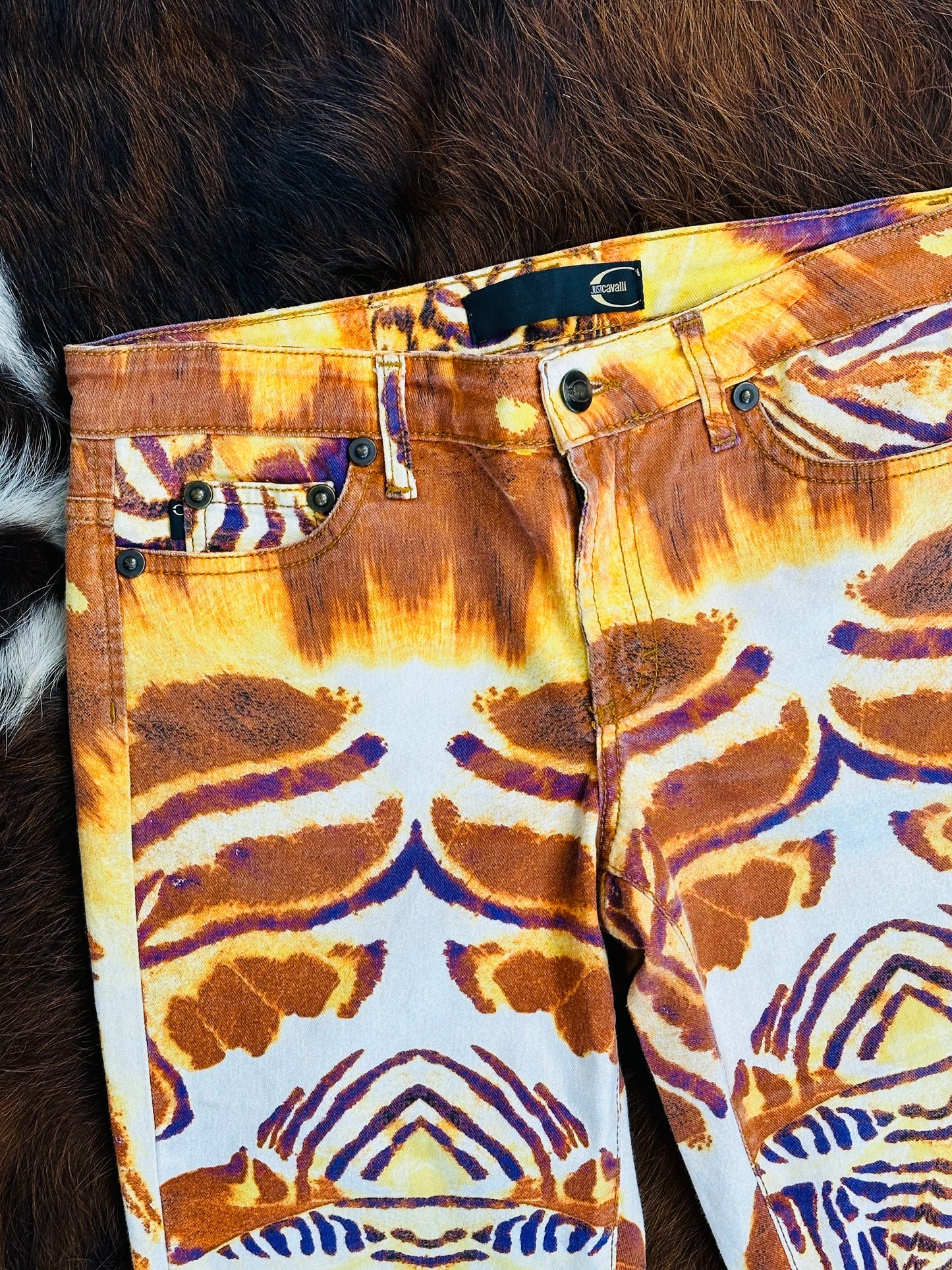 JUST CAVALLI - Pantaloni Animalier Psichedelico 🦓Archivio Anni 2000