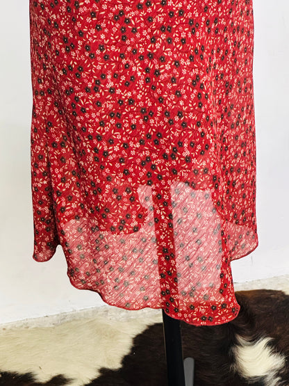 Y2k Long Dress , Vestito vintage a fiori con scollo all’americana