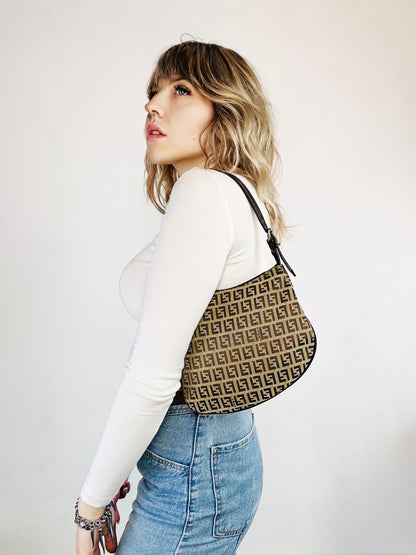 FENDI - Oyster Mini Monogram Zucca Canvas – Iconic Y2K