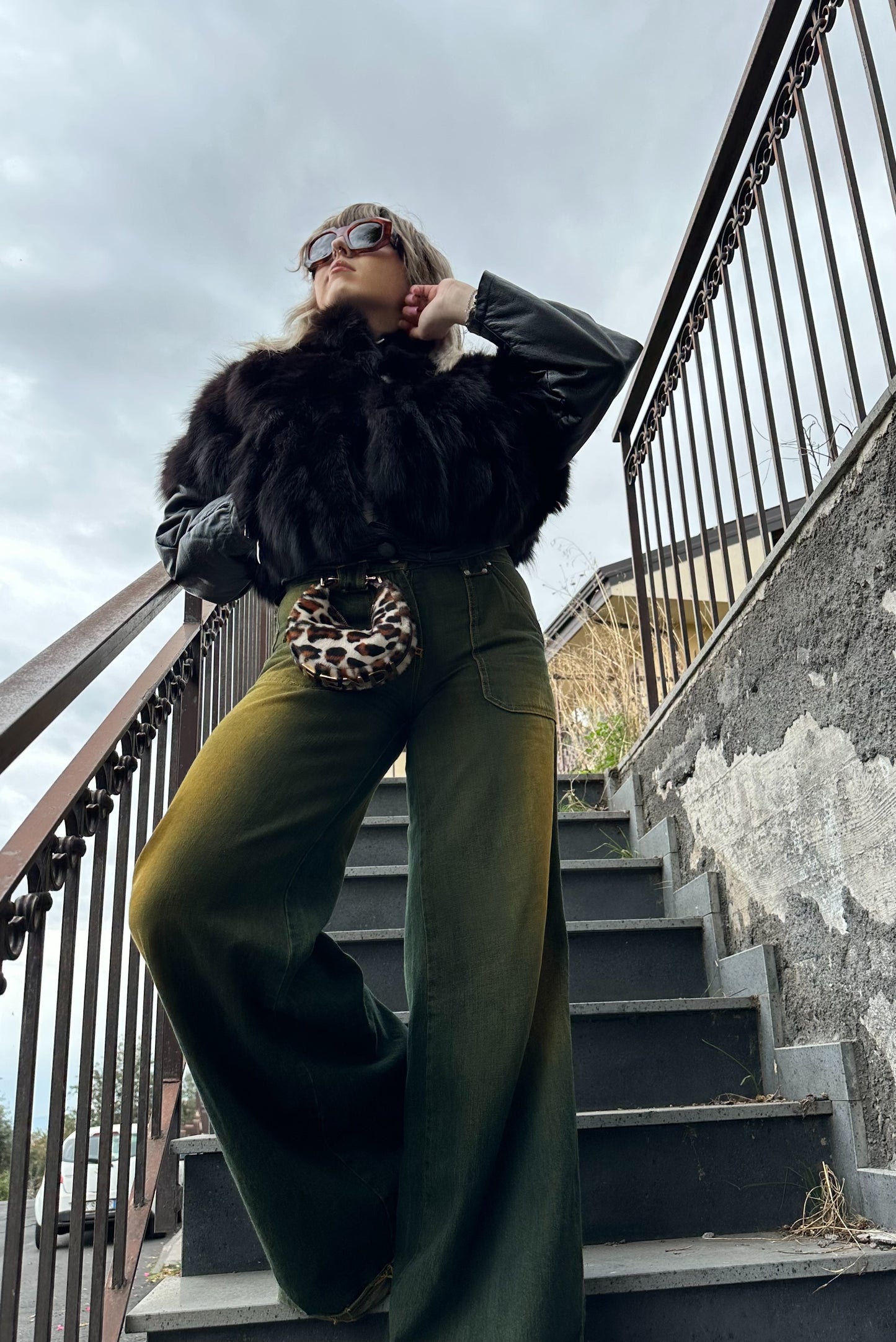 FENDI - Mini Baguette Charm Leopard Haircalf – Nuova con Cartellino