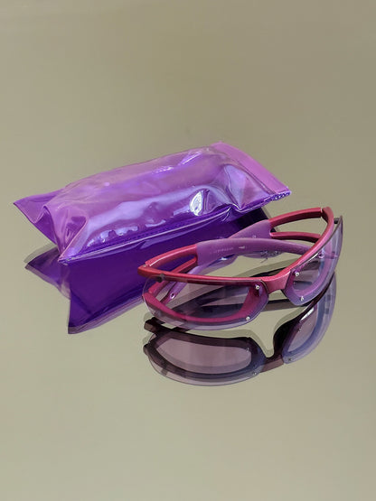 ZERO EYEWEAR - Occhiali da sole vintage sportivi H92 Made in Italy – Rosa / Viola Y2K