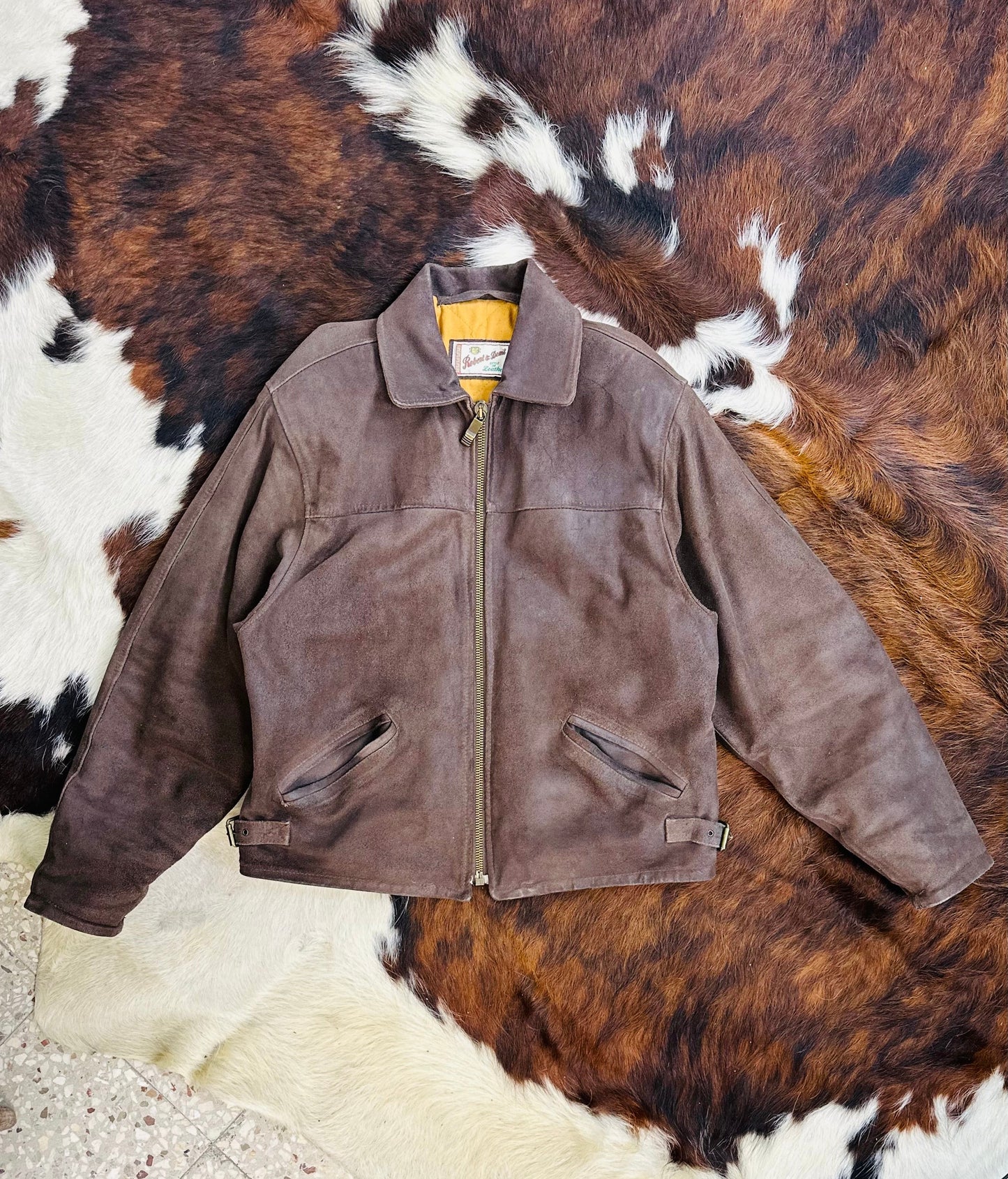 Giacca di pelle marrone Classic fit