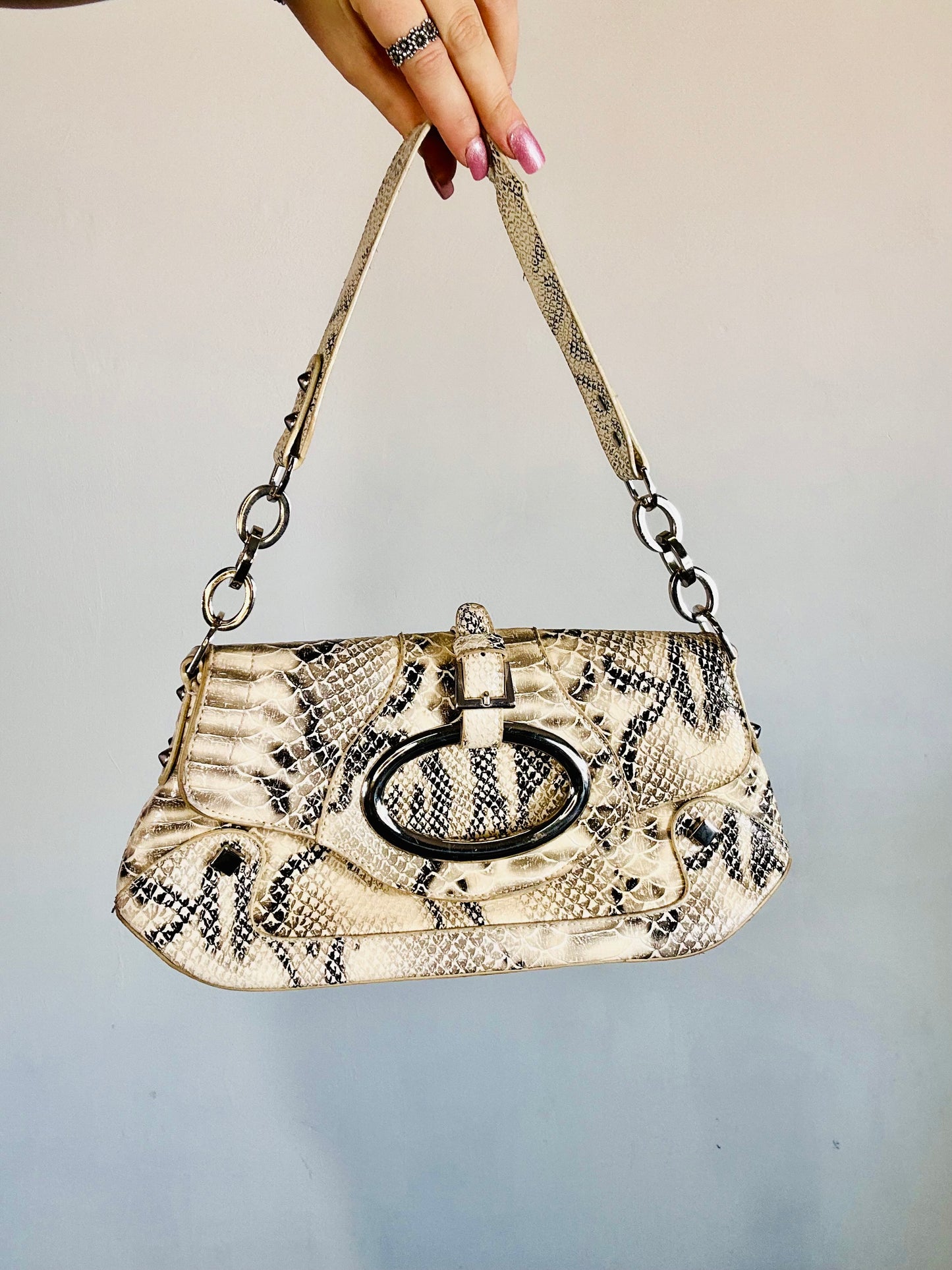 Borsa a spalla pelle coccodrillata