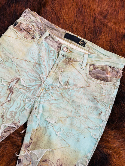 JUST CAVALLI - Pantaloni a zampa Edizione Artistica Floreale