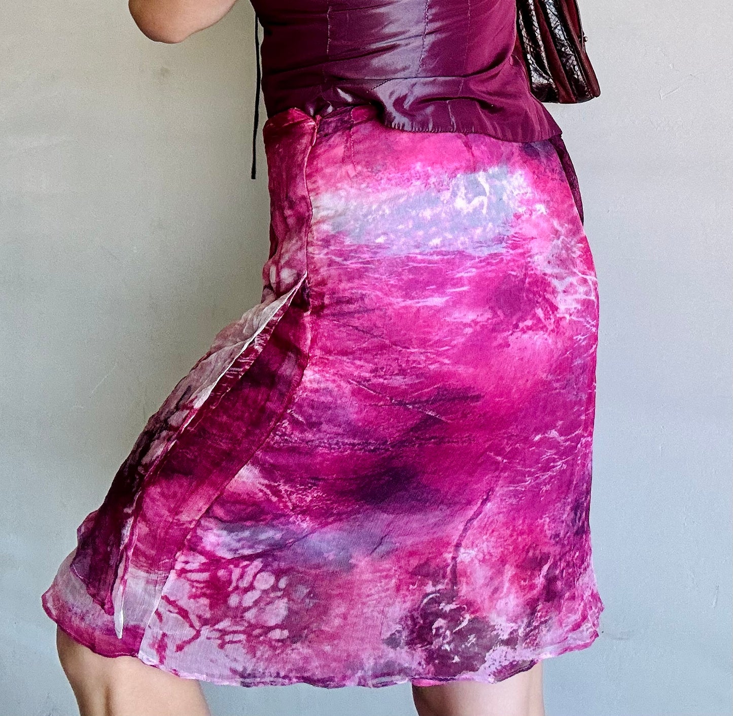 Silk midi skirt