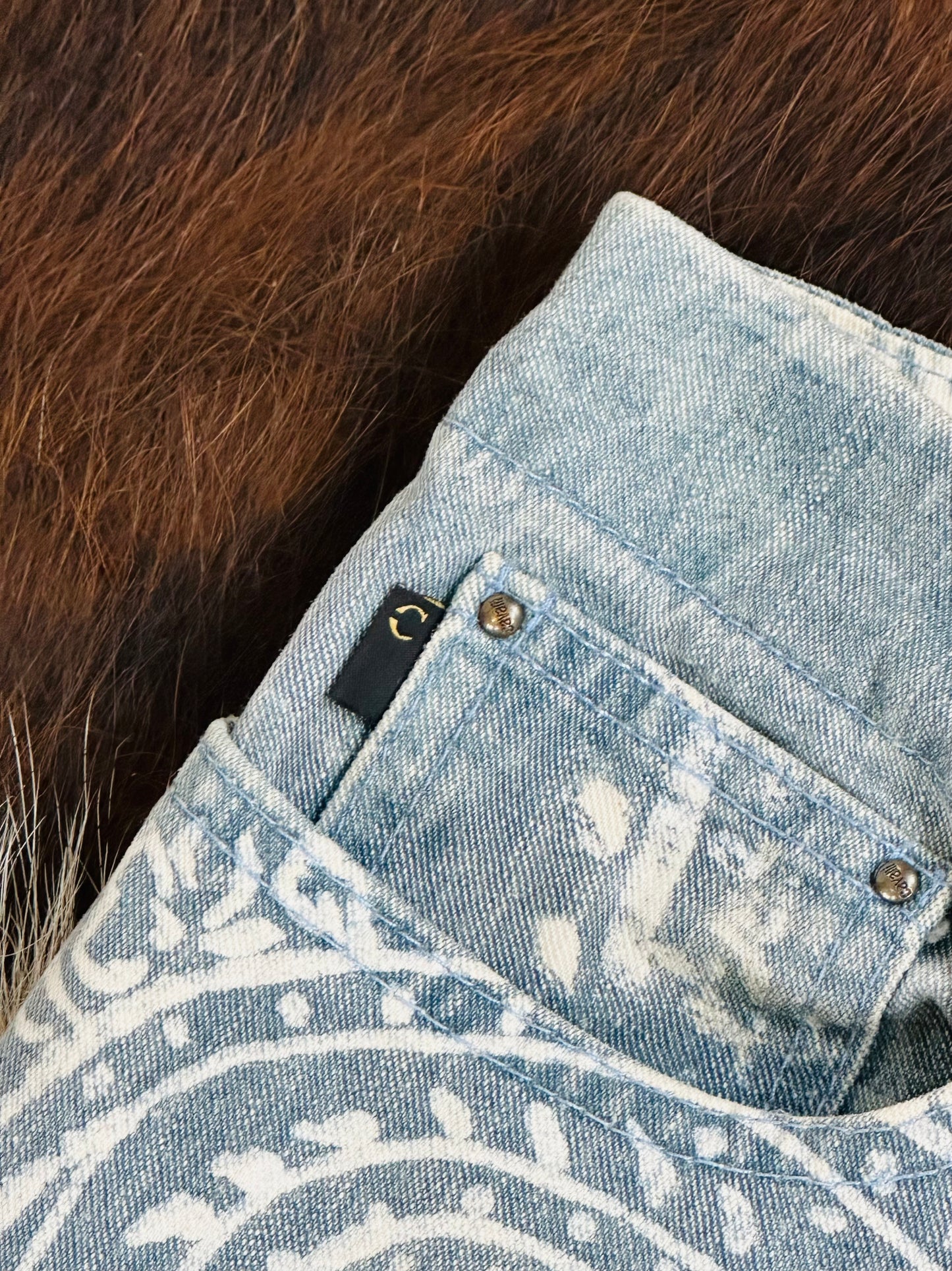 JUST CAVALLI - Pantaloni Paisley Denim – Early 2000s