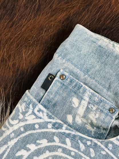 JUST CAVALLI - Pantaloni Paisley Denim – Early 2000s
