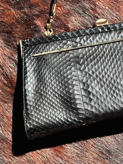 CLUTCH - 80s structured exotic leather bag