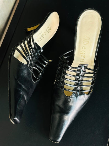 Mules nere intrecciate in pelle – Made in Italy | Taglia 38