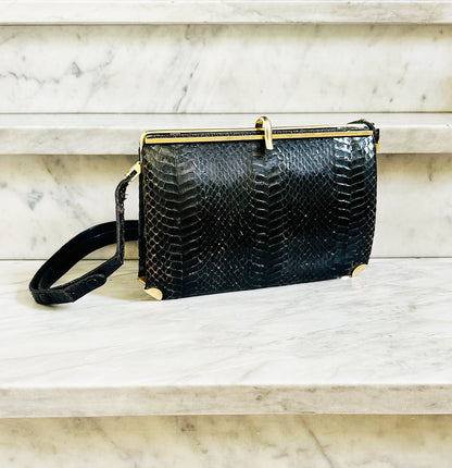 CLUTCH - 80s structured exotic leather bag