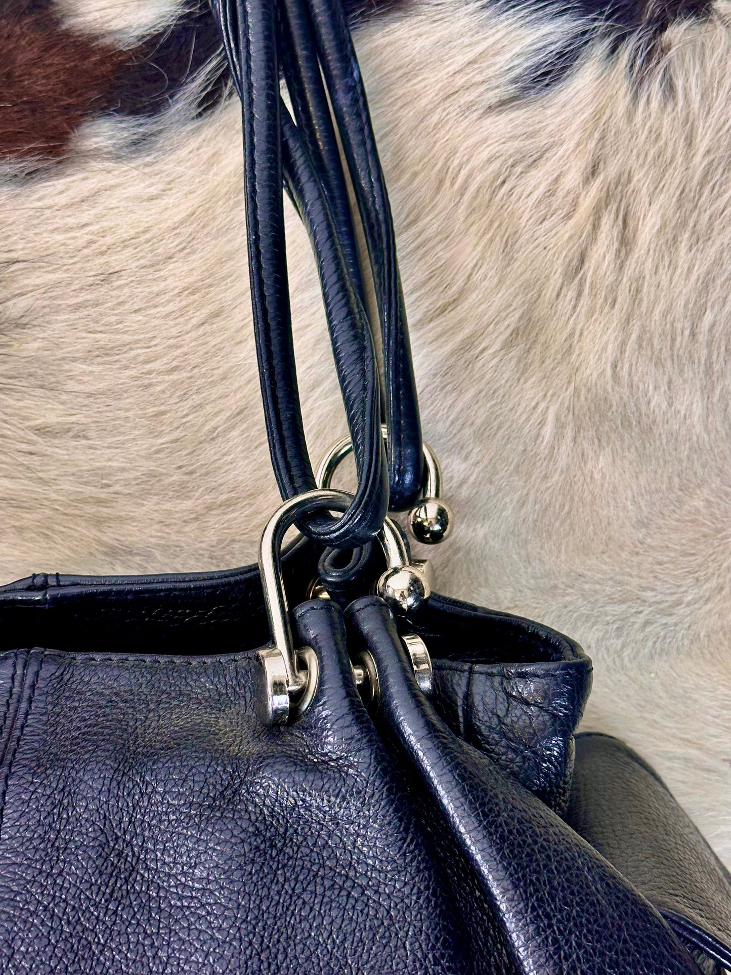 Borsa Shopper in pelle martellata