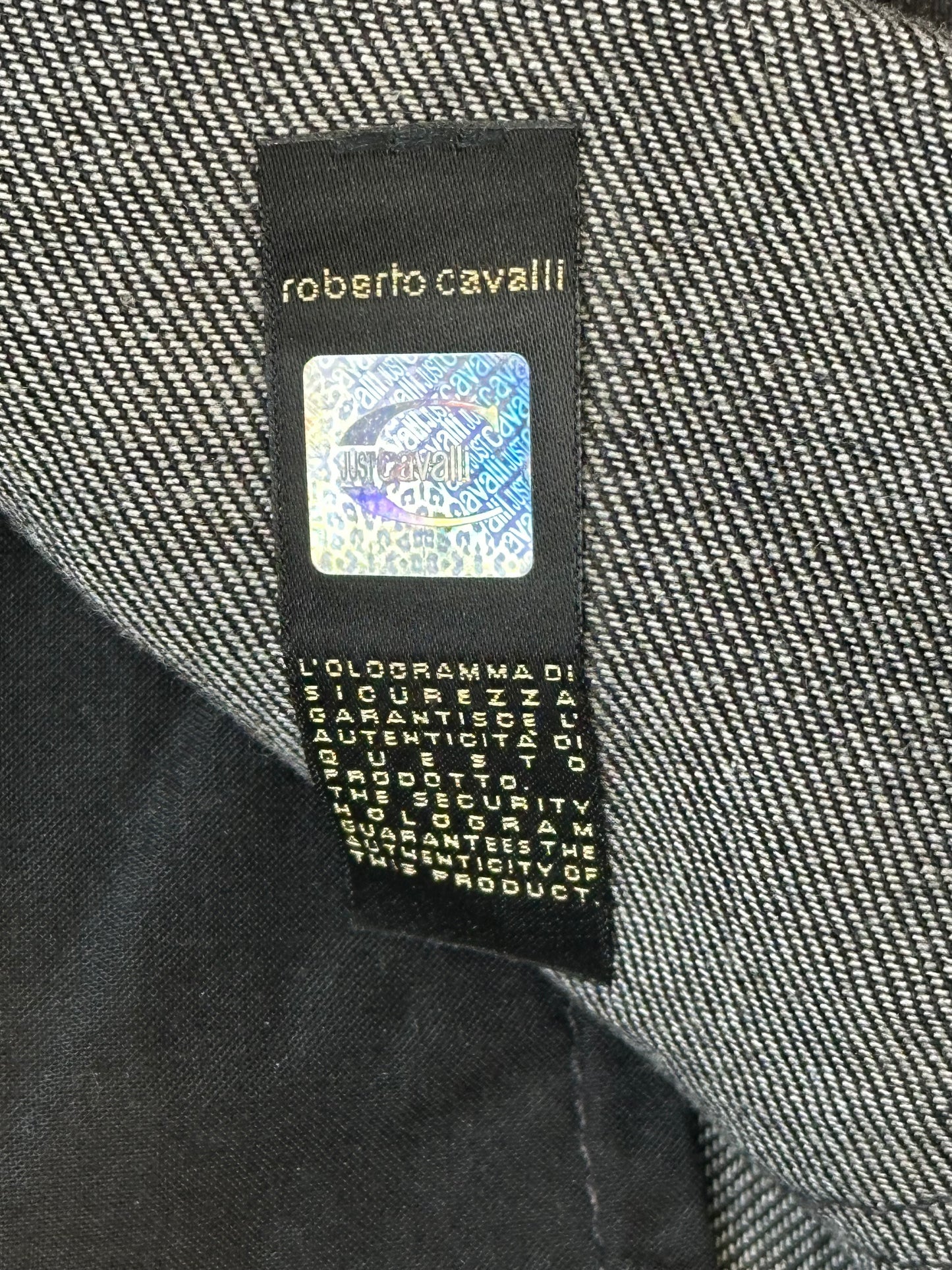 JUST CAVALLI - Pantaloni Black Silver Monogram – Early 2000s