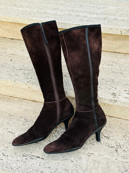 PRADA - Stivali al Ginocchio in Camoscio | Tg 36