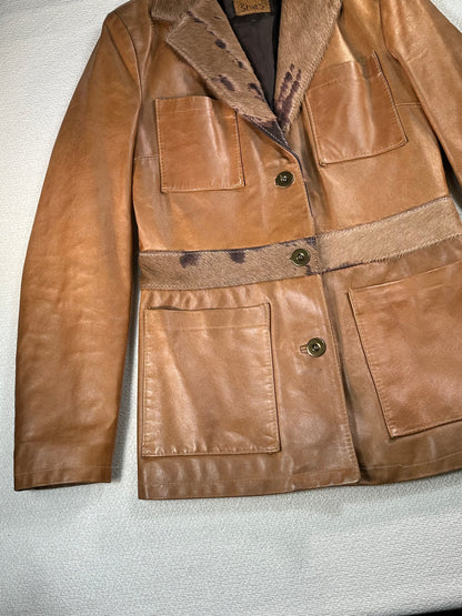 Giacca in pelle e cavallino