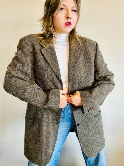 Blazer in pura lana vergine cachi