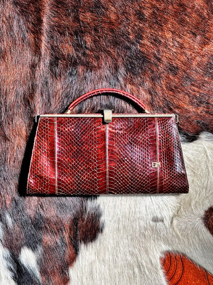 CLUTCH - 80s structured exotic leather bag