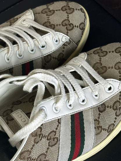 GUCCI - Sneakers GG Monogram Tela & Pelle – Vintage Originali con Box | Tg 38