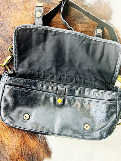 Borsa a Spalla\Bandoliera  in Vera Pelle con Hardware in ottone