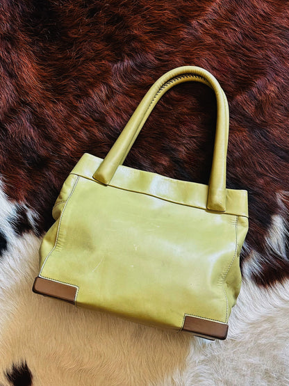 MAX MARA WEEKEND - Borsa in Pelle Verde Pistacchio Vintage Y2K Made in Italy