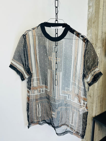 GIVENCHY - T-Shirt trasparente in seta