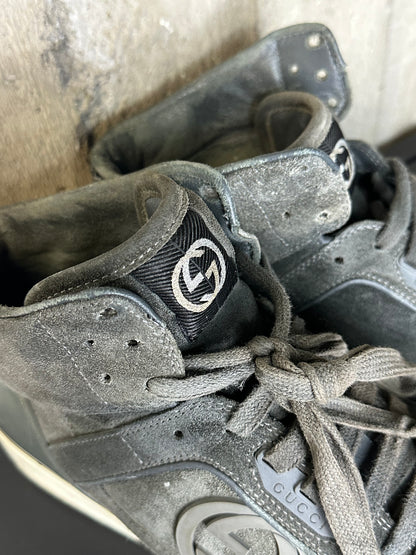 GUCCI - Sneakers High-Top in Pelle Scamosciata – Logo GG Laterale | Tg 42