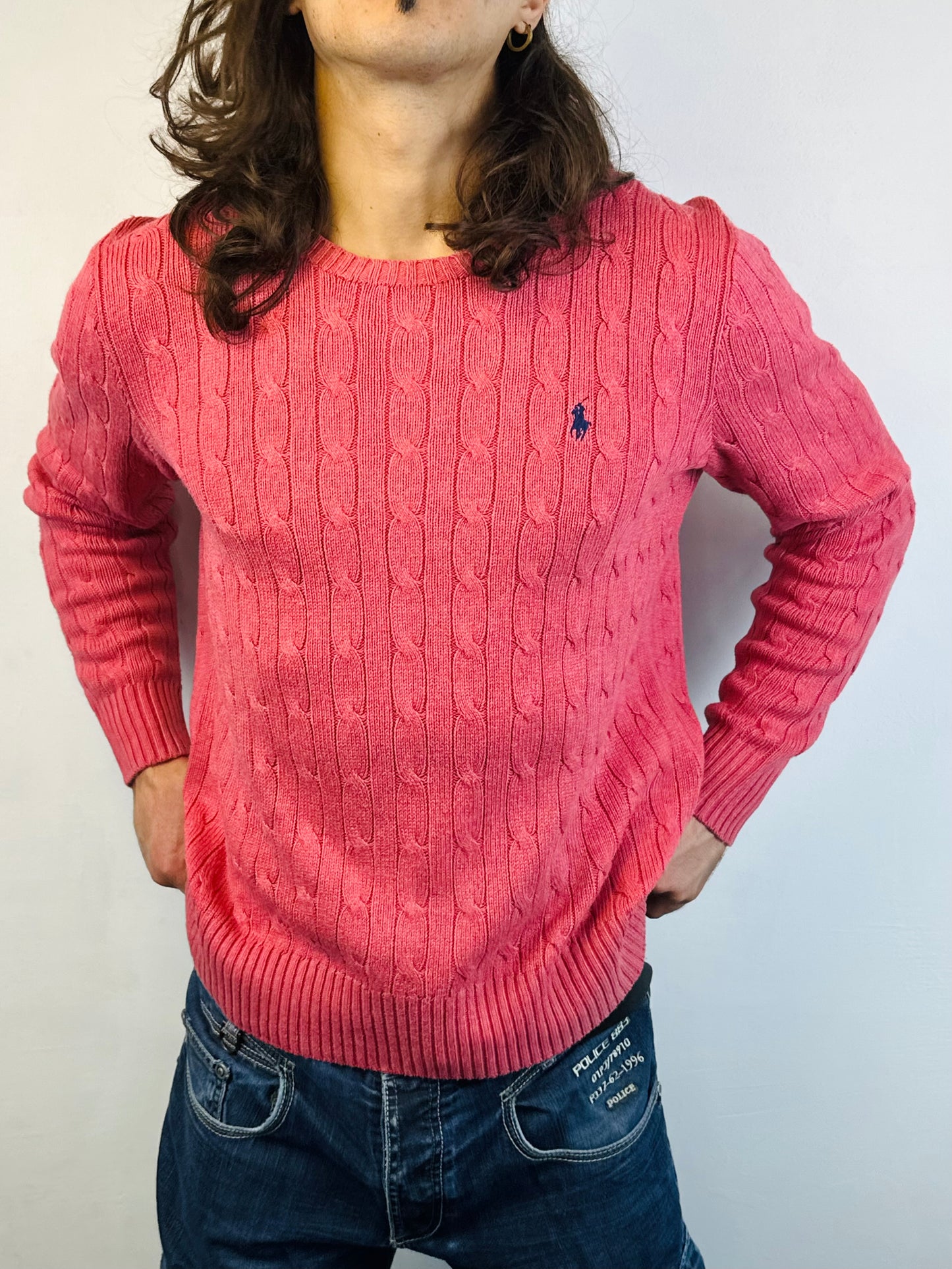 POLO RALPH LAUREN - Pullover rosa fragola 🍓 con trecce