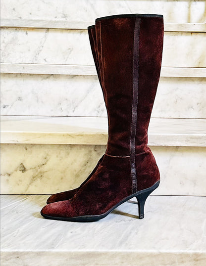 PRADA - Stivali al Ginocchio in Camoscio | Tg 36