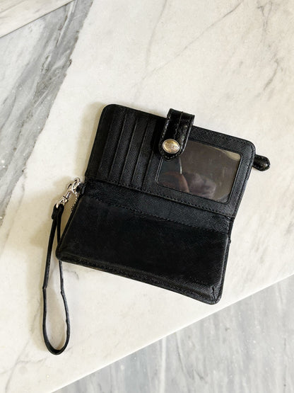 COACH - Signature Wallet Wristlet – Portafoglio Pochette da Polso Nero