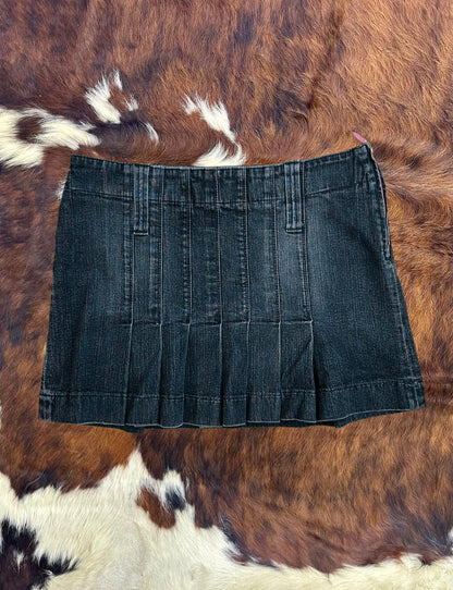 Mini Gonna a Pieghe in Denim Nero Vintage – Miss Sixty Y2K | Made in Italy