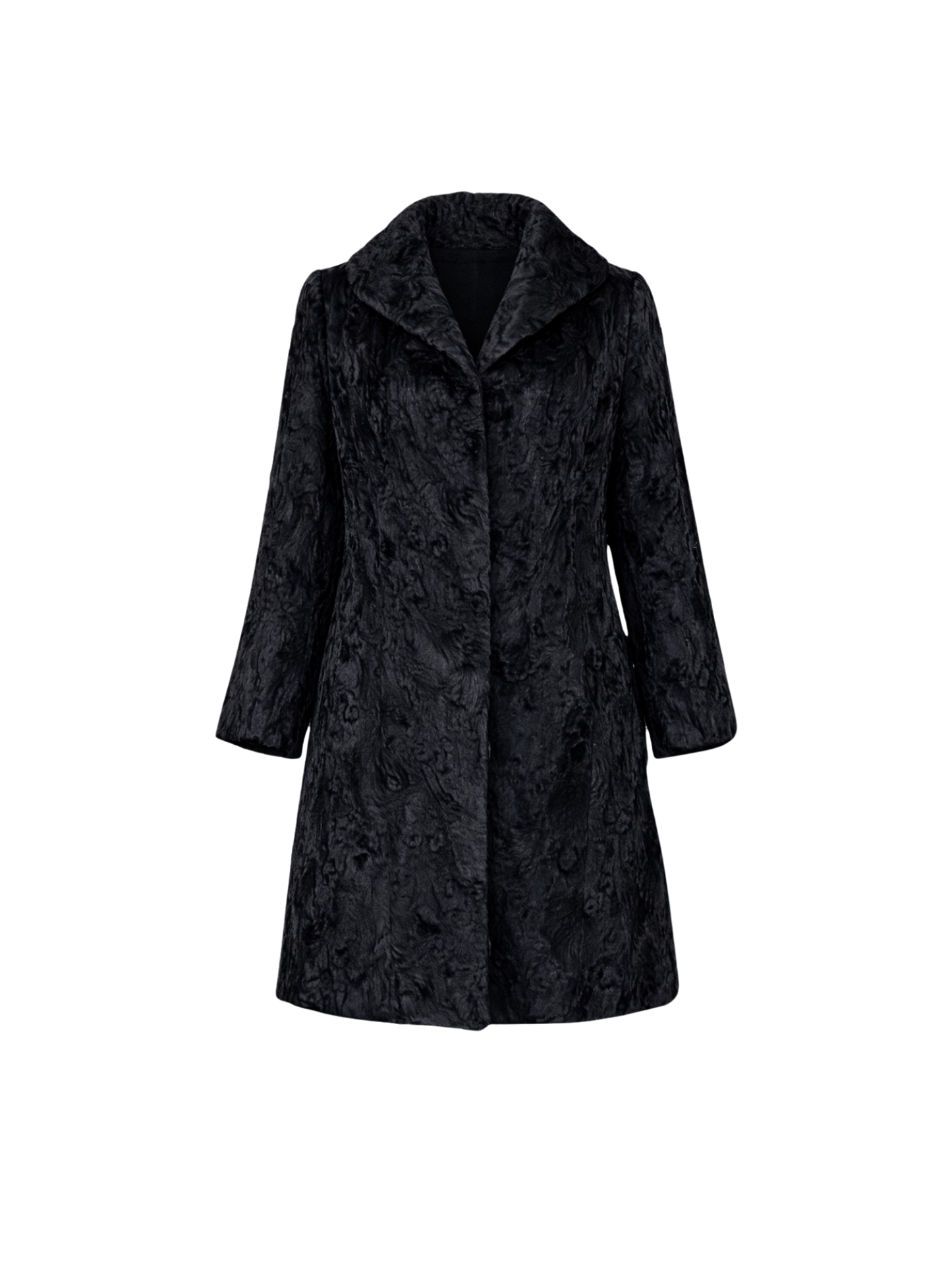 Cappotto Vintage in Astrakan Nero