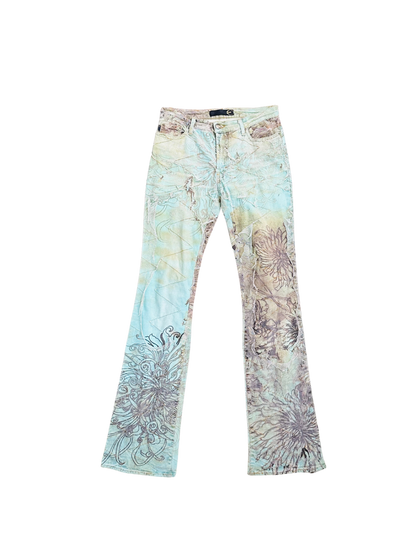 JUST CAVALLI - Pantaloni a zampa Edizione Artistica Floreale