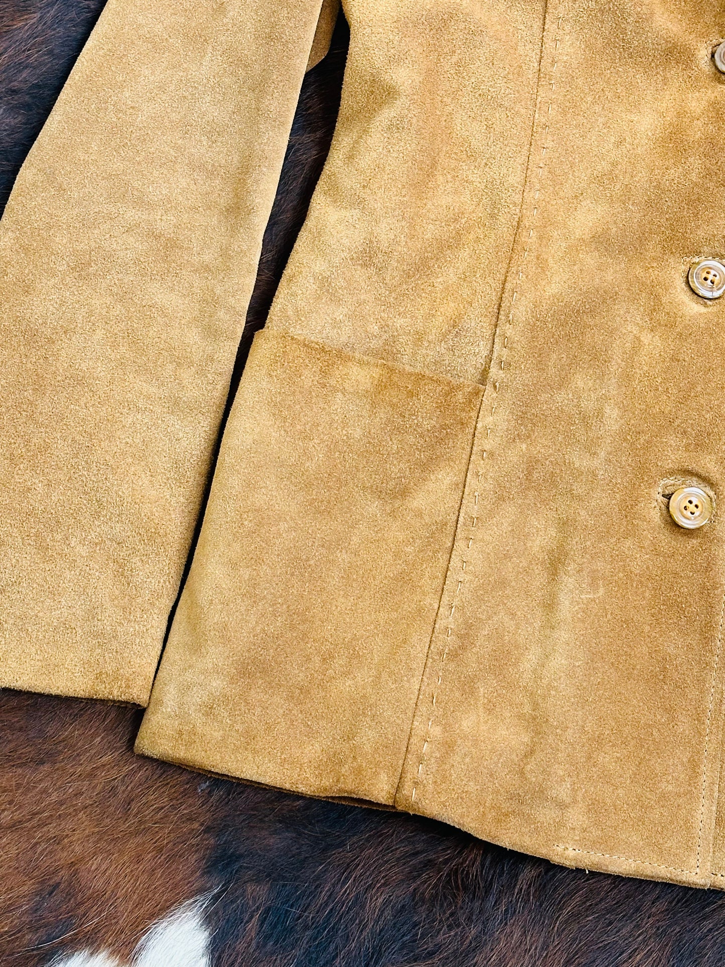 Giacca in pelle scamosciata cammello