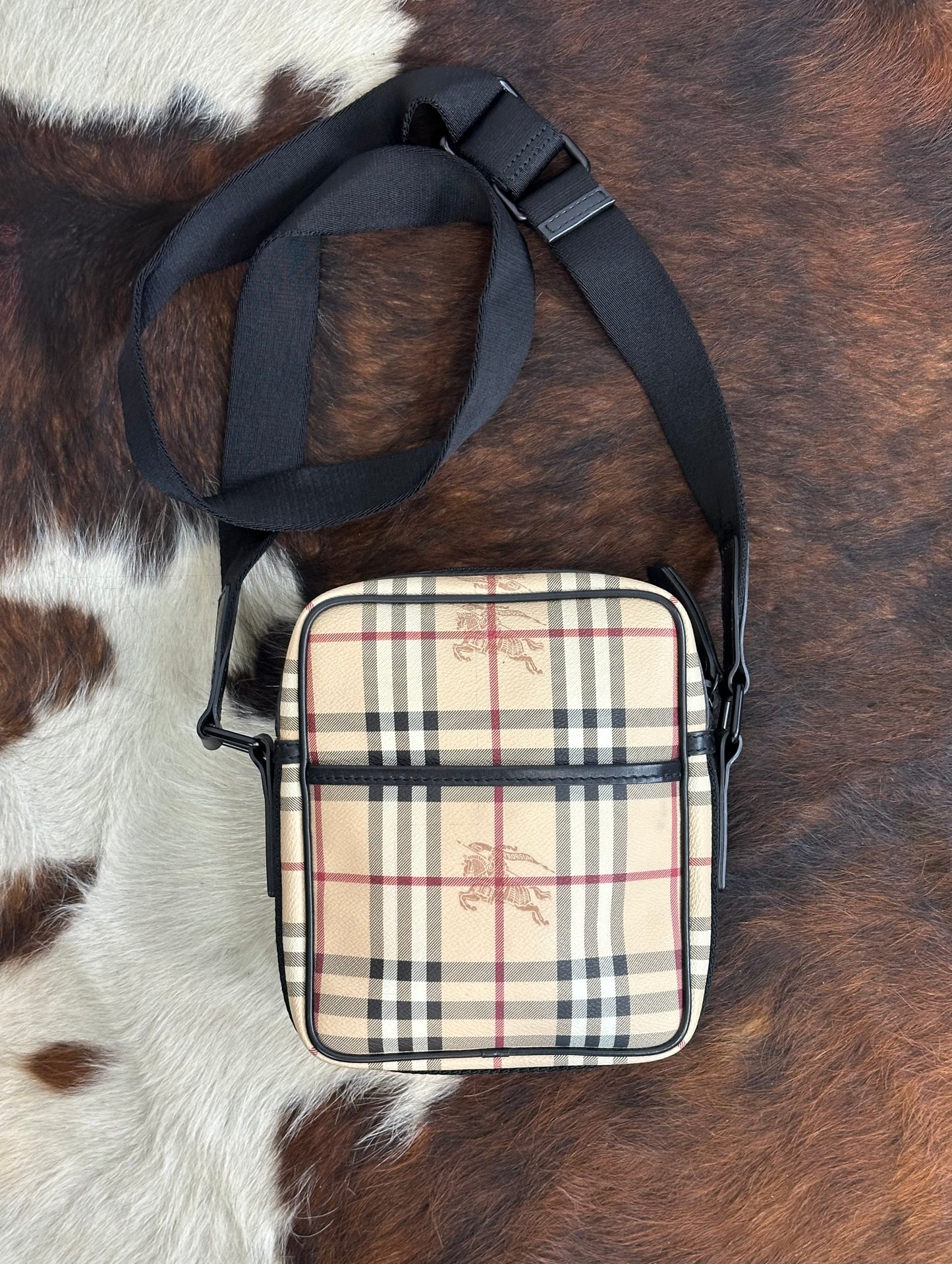 BURBERRY - Borsa Check Vintage Messenger | Canvas Beige e Nero