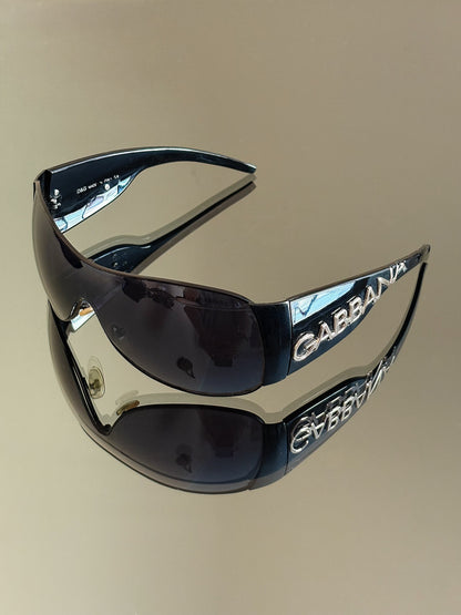 DOLCE & GABBANA - Occhiali da sole – Shield Y2K oversize con maxi logo