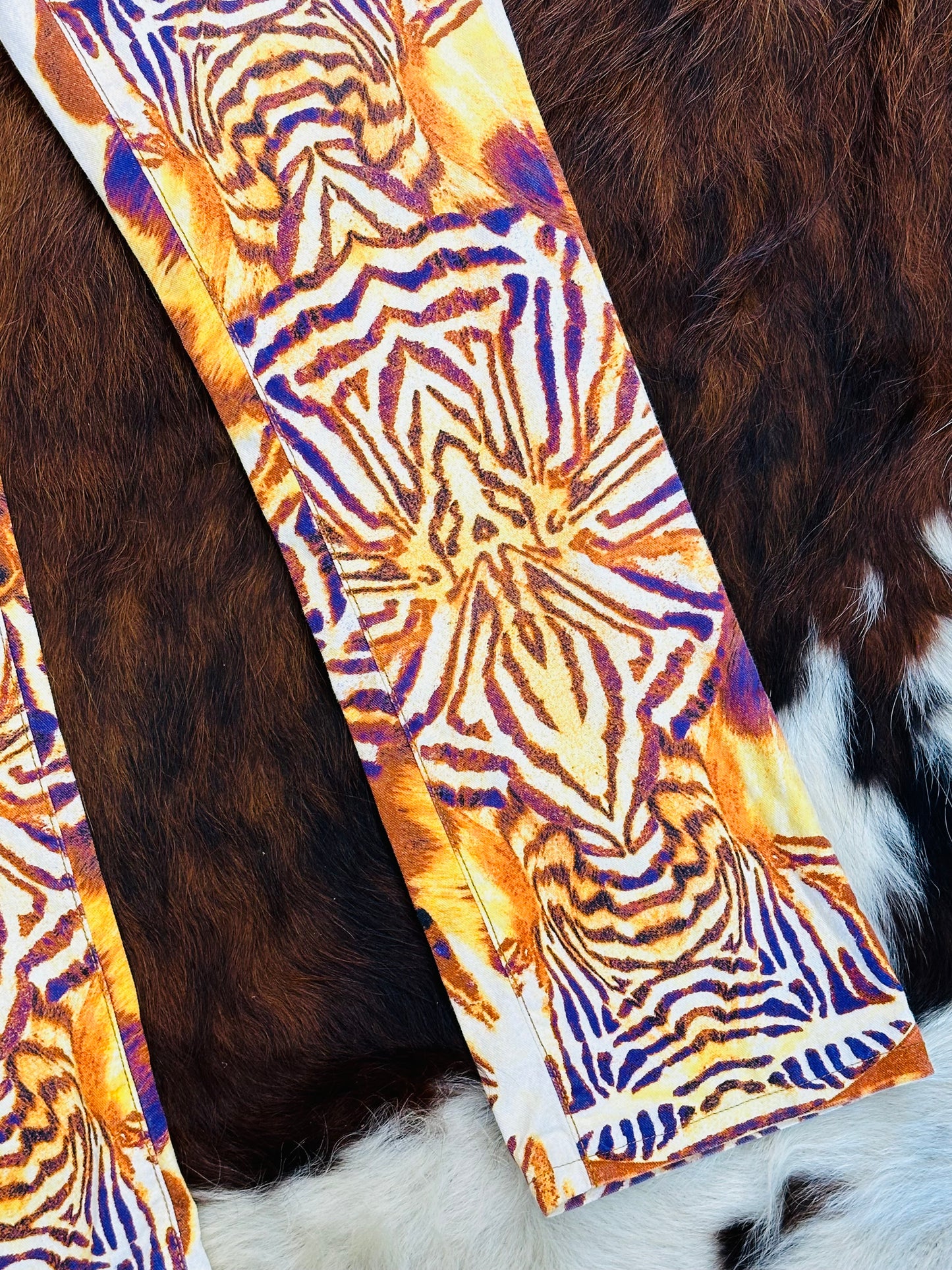 JUST CAVALLI - Pantaloni Animalier Psichedelico 🦓Archivio Anni 2000