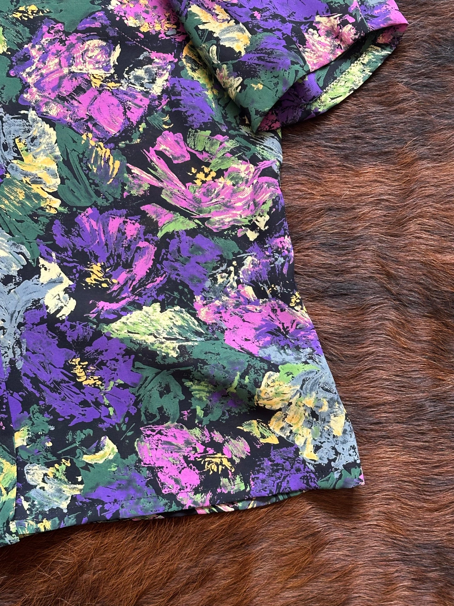 Completo vintage floreale anni ’80/’90 – camicia cropped + gonna plissé