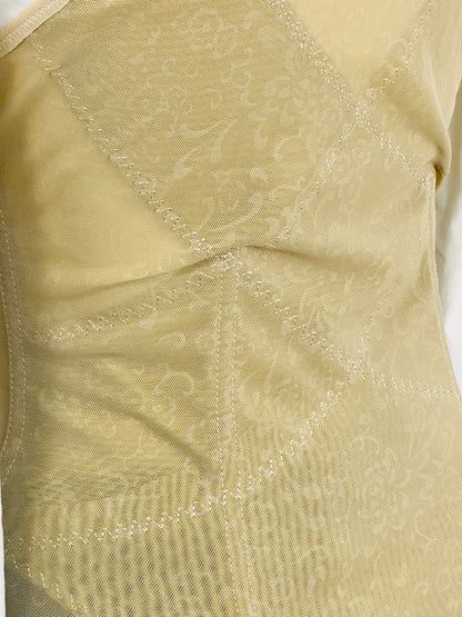 Corsetto steccato vintage in tulle ricamato – color champagne