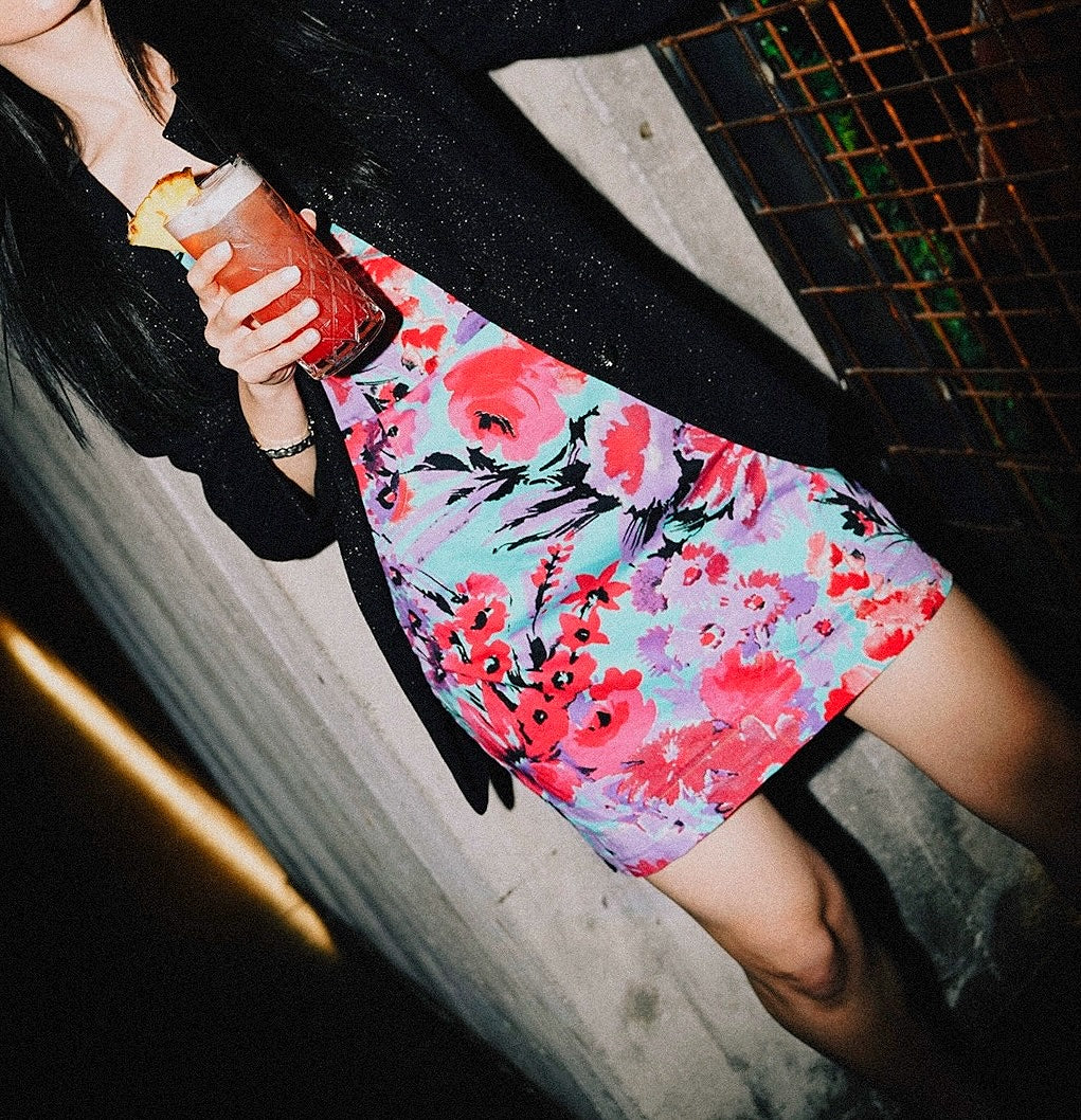 Abito mini floreale bustier anni ’90 / Y2K