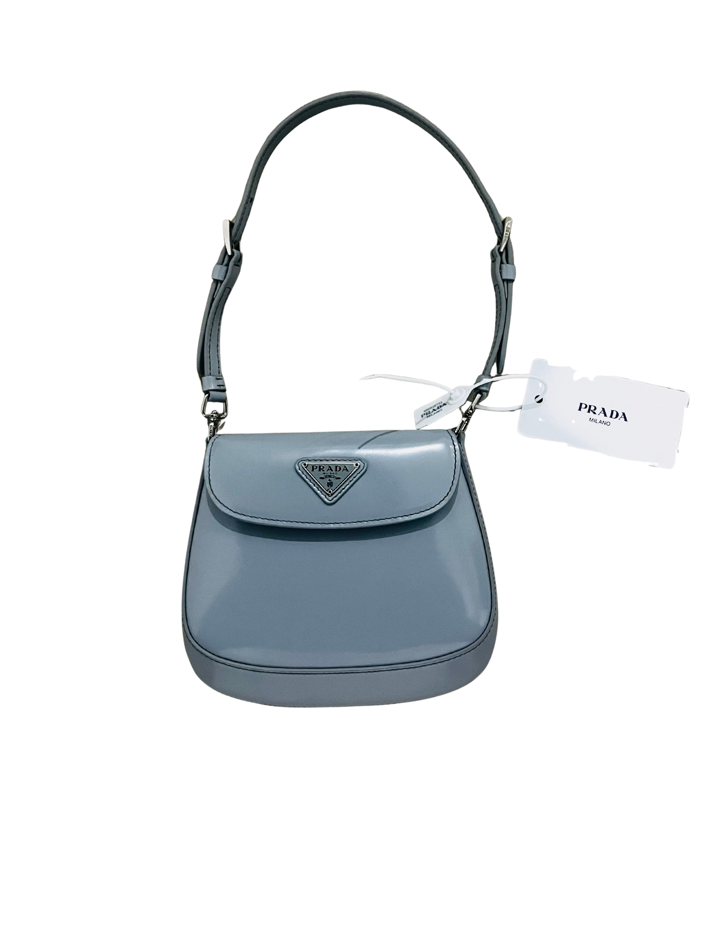 PRADA - Cleo in Pelle Spazzolata Grigio Ghiaccio| MEDIUM e SMALL