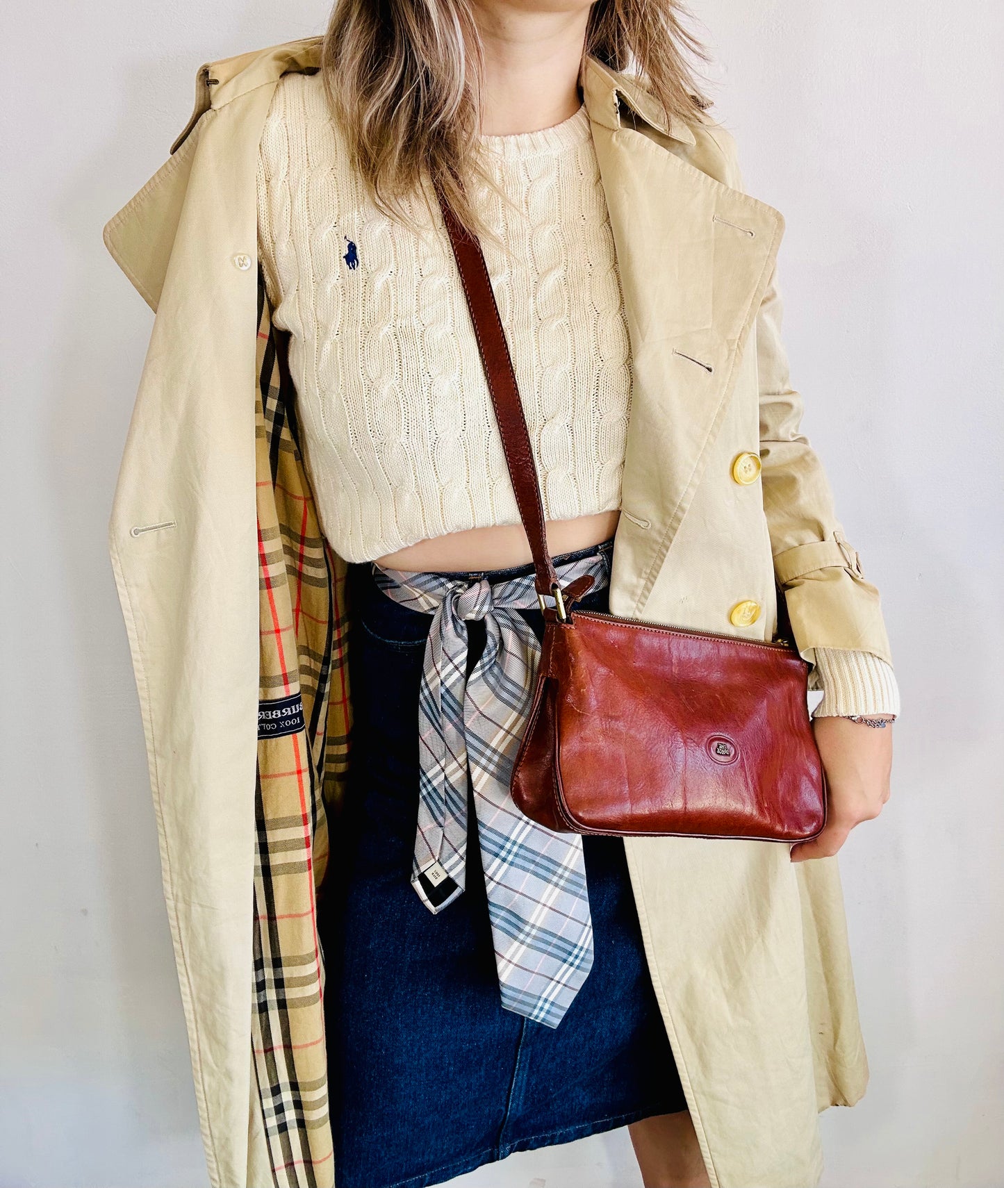 BURBERRY- Cravatta tartan 100% seta