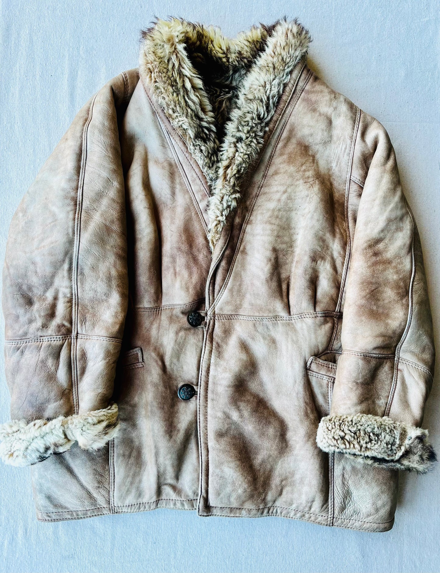 Montone original shearling beige marmorizzato