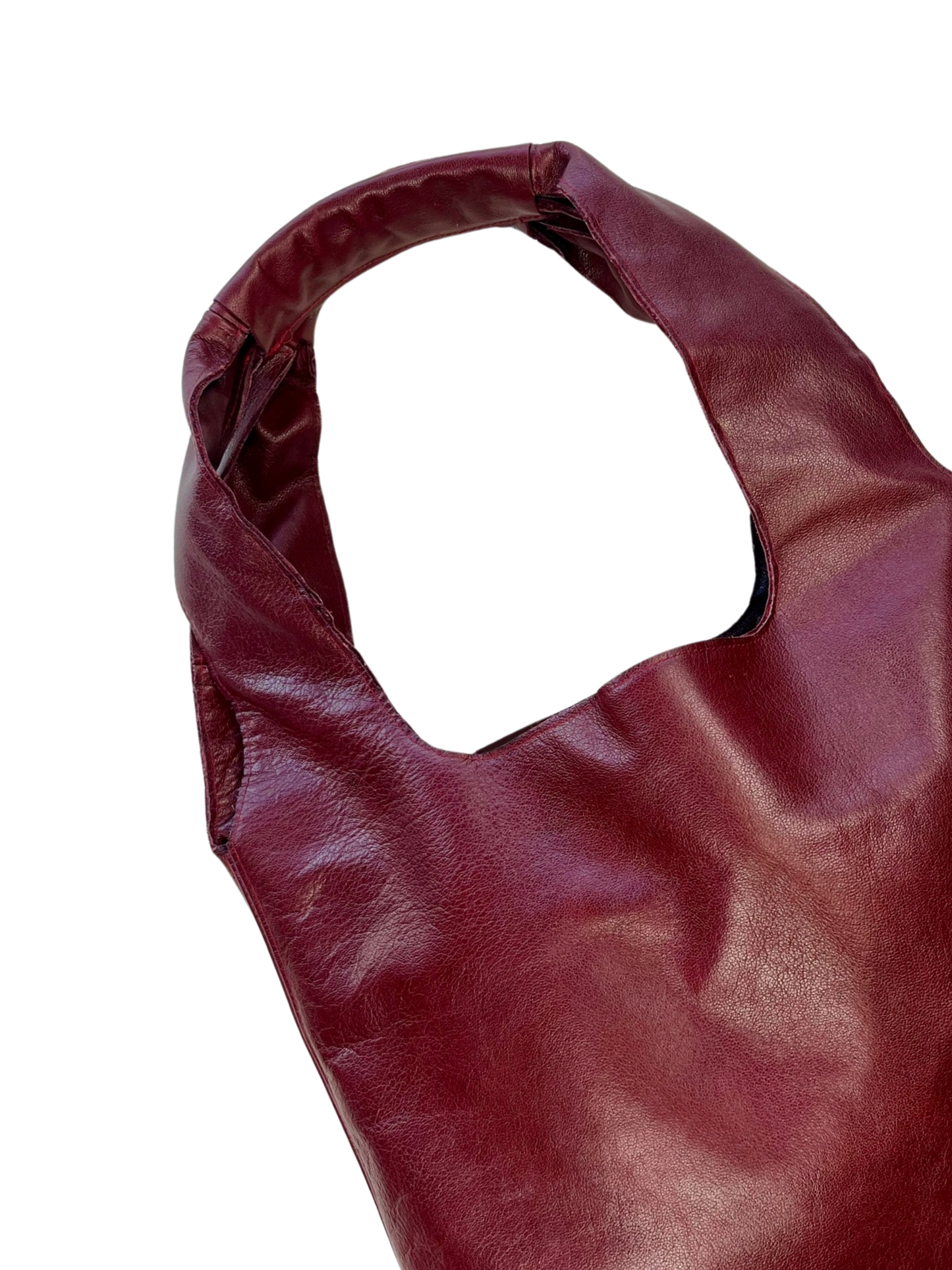 Borsa a spalla vera pelle Borgogna 🍒
