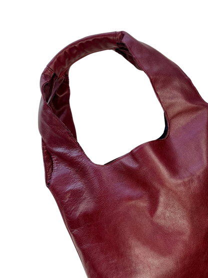 Borsa a spalla vera pelle Borgogna 🍒