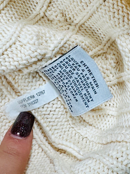 POLO RALPH LAUREN - Pullover bianco panna con trecce