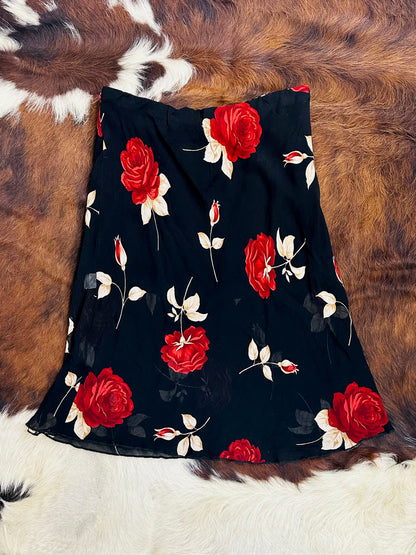 Gonna vintage con stampa rose – stile Y2K