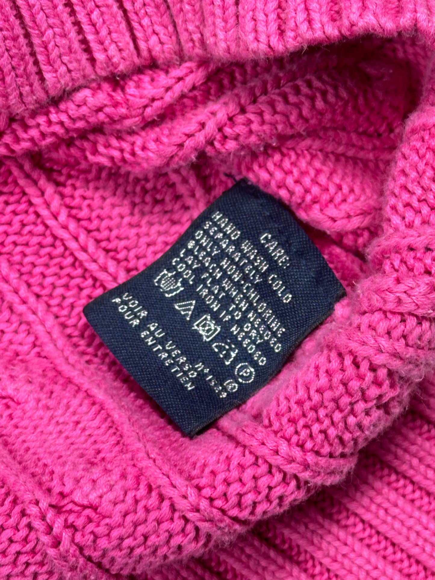 POLO RALPH LAUREN - Pullover pink flamingo con trecce