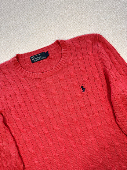 POLO RALPH LAUREN - Pullover rosa fragola 🍓 con trecce