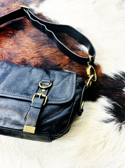 Borsa a Spalla\Bandoliera  in Vera Pelle con Hardware in ottone