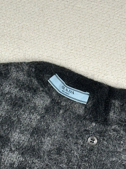 PRADA -  Maglioncino pied de poule con volant